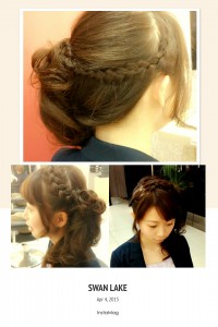 結婚式　二次会　お呼ばれヘアー　編み込み